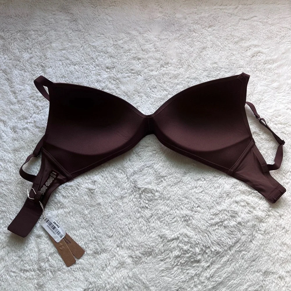 SKIMS Women's Wireless Form T-Shirt Bra Cocoa Brown BR-WRL-1889 Size 32DDD NEW